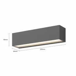 LED-væglampe Lengo, 25 cm antracit, op/ned 3000K^Lucande Clearance