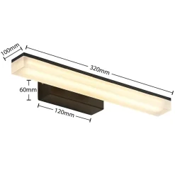 Lucande LED-væglampe Lisana, vandret, 32 cm, IP44