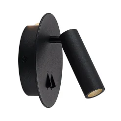 Lucande LED-væglampe Magya, sort 2 lyskilder, rund