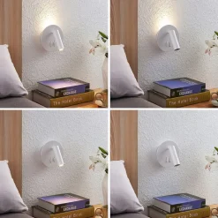 Lucande LED-væglampe Magya, hvid 2 lyskilder. rund