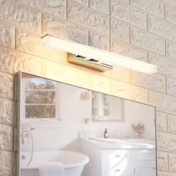 LED-væglampe til badeværelset Julie, 46 cm, krom, metal, IP44^Lucande