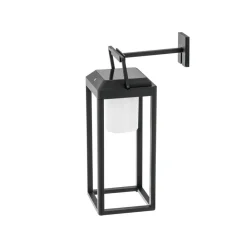 Lucande LED-væglampe Tilena, kantet, sort, aluminium