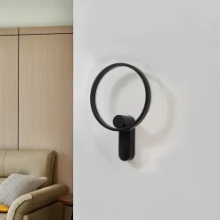 LED-væglampe Yekta, indirekte, sort, dæmpbar^Lucande Clearance