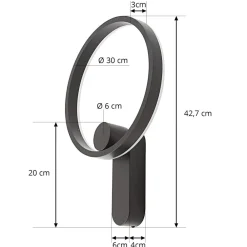 LED-væglampe Yekta, indirekte, sort, dæmpbar^Lucande Clearance