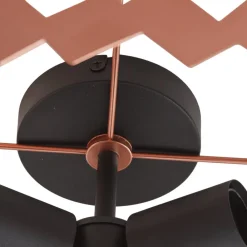 Lucande loftlampe Aeloria, kobber, jern, Ø 50 cm, E27