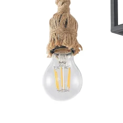 Lucande loftlampe Andrik, 44 cm, 3 lyskilder, hampereb, metal