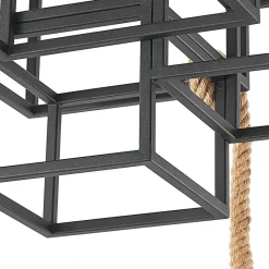 Lucande loftlampe Andrik, 44 cm, 3 lyskilder, hampereb, metal