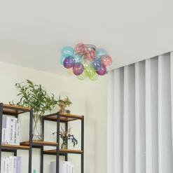 Lucande Gang|Loftlamper>loftlampe Diborah, farvet, glas, Ø 50 cm, G9