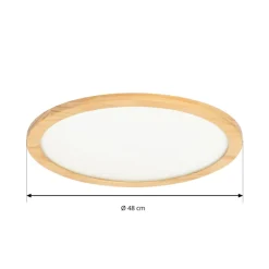 loftlampe Joren, Ø 48 cm, træ, CCT, fjernbetjening^Lucande Clearance