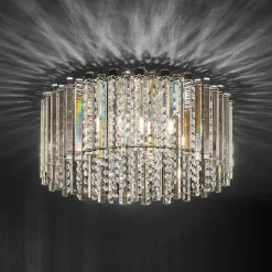 loftlampe Limana, Ø 50 cm, krom, krystal^Lucande Hot