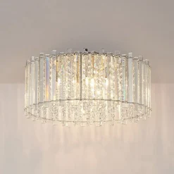 loftlampe Limana, Ø 50 cm, krom, krystal^Lucande Hot