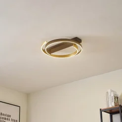 loftlampe Natsuma, sort/guld, metal, Ø 50 cm^Lucande New