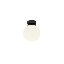 loftslampe Bidolo, sort, glas, Ø 15 cm, IP44^Lucande Discount
