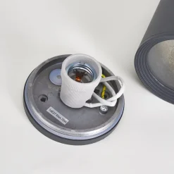 Lucande loftspot Minna, antracit, 14 cm, IP54, E27