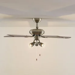 loftventilator med lys Anariki, lydløs, messing^Lucande Discount