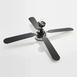 Lucande loftventilator Tedric, sort, støjsvag, 133 cm