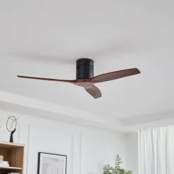 Lucande Loftventilatorer>loftventilator Vindur, sort/træ, DC, støjsvag