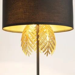 Malviras gulvlampe i stof med bladdekoration^Lucande Discount