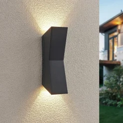 Lucande Væglamper>Maniela LED udendørs væglampe, op/ned