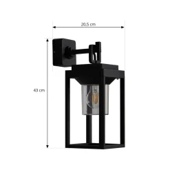 Milanka udendørs væglampe, sort, aluminium, 43 cm^Lucande Sale