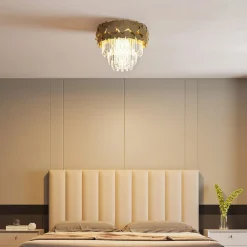 Miraia loftlampe i krystal, guld^Lucande Hot