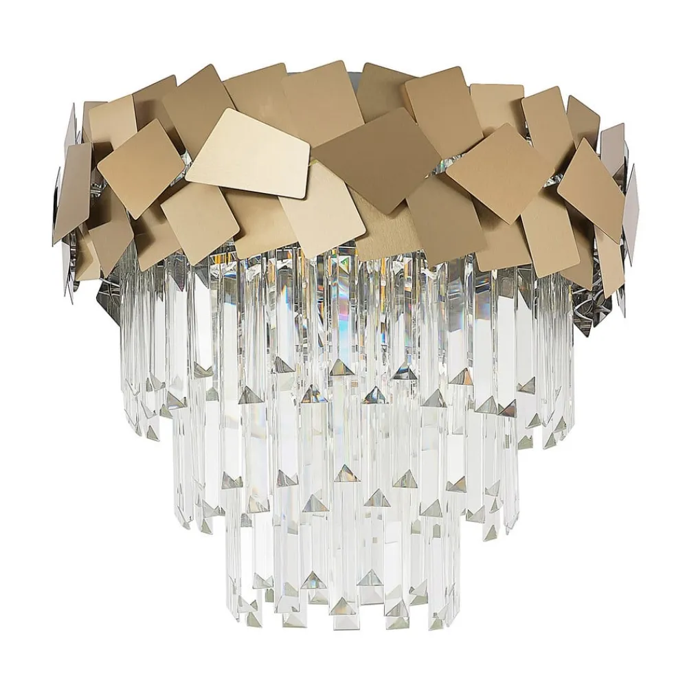 Miraia loftlampe i krystal, guld^Lucande Hot