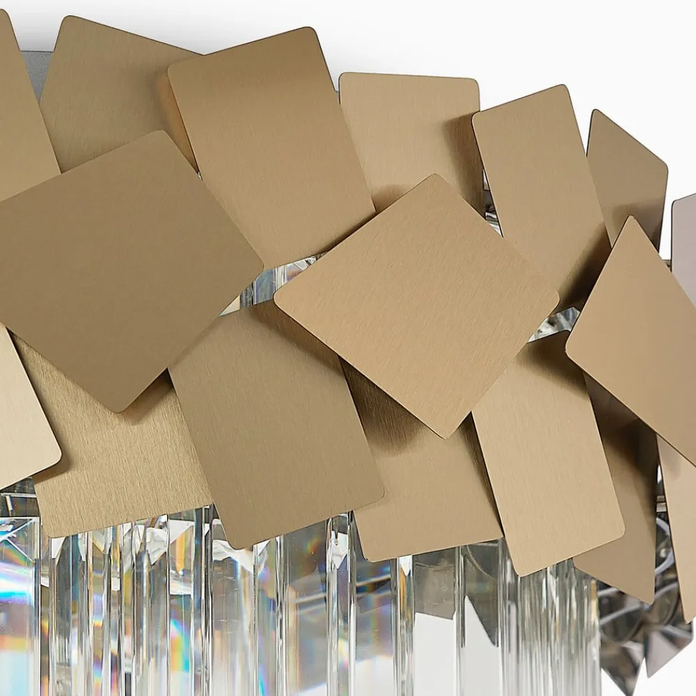 Miraia loftlampe i krystal, guld^Lucande Hot