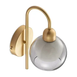 Lucande Mylah væglampe med glasskærm, messing