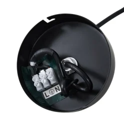 Lucande pendel Isandro, sort/opal, 7-lys