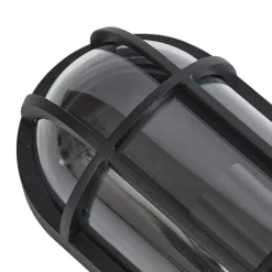 Lucande Serine udendørs væglampe, 27,1 cm, sort, aluminium