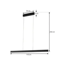Lucande Smart LED-hængelampe Mylosh, sort, CCT, Tuya