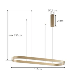 Smart LED-hængelampe Melinay, guld, CCT, Tuya^Lucande Clearance