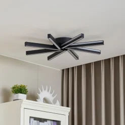 Lucande Smart LED-loftlampe Tjado, Ø70 cm, sort, RGBW