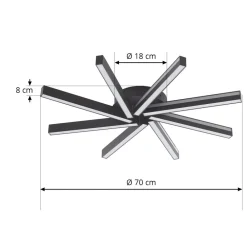 Lucande Smart LED-loftlampe Tjado, Ø70 cm, sort, RGBW