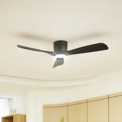 Lucande Loftventilatorer>Smart LED-loftventilator Moneno, sort, DC, Tuya