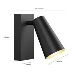 spotlight Angelina, sort/guld, metal, 1 lyskilde.^Lucande