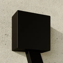 Lucande Square LED-væglampe, antracit, metal, IP65