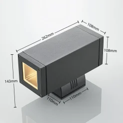 Lucande Stani udendørs væglampe, E27, 2 lyskilder