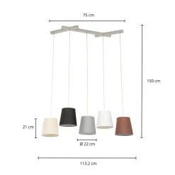 Thamila hængelampe, flerfarvet, jern^Lucande New