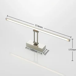 Thibaud LED-gallerilampe, nikkel, 51,4 cm^Lucande New
