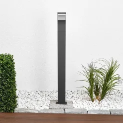 Lucande Timm LED-vejlampe, 100 cm, antracit, metal, IP54