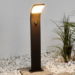 Lucande Gadebelysning Med Sensor|Terrassebelysning>Timm LED-vejlampe, sensor, 60 cm, antracit, IP54