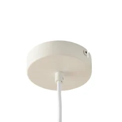 Lucande Tovina hængelampe, tekstil, hvid, Ø35cm