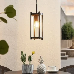 Lucande Udendørs Pendellamper>udendørs hængelampe Brienne, antracit, aluminium, Ø 15cm