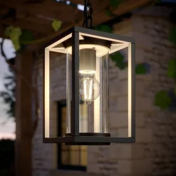 Lucande udendørs hængelampe Ferda, 25 cm, antracit, IP44