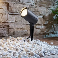 udendørs LED-spot Anton, jordspyd, antracit, metal^Lucande Clearance