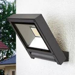 Lucande Væglamper>udendørs LED-spot Maica, antracit, drejelig, IP65