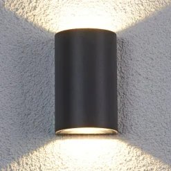udendørs LED-væglampe Jale, 16 cm, antracit, aluminium^Lucande Outlet