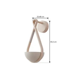 Lucande udendørs LED-væglampe Florka, beton, blomsterkurv, IP54