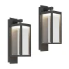 udendørs LED-væglampe Ferdinand, sæt med 2, grå, 38 cm^Lucande New